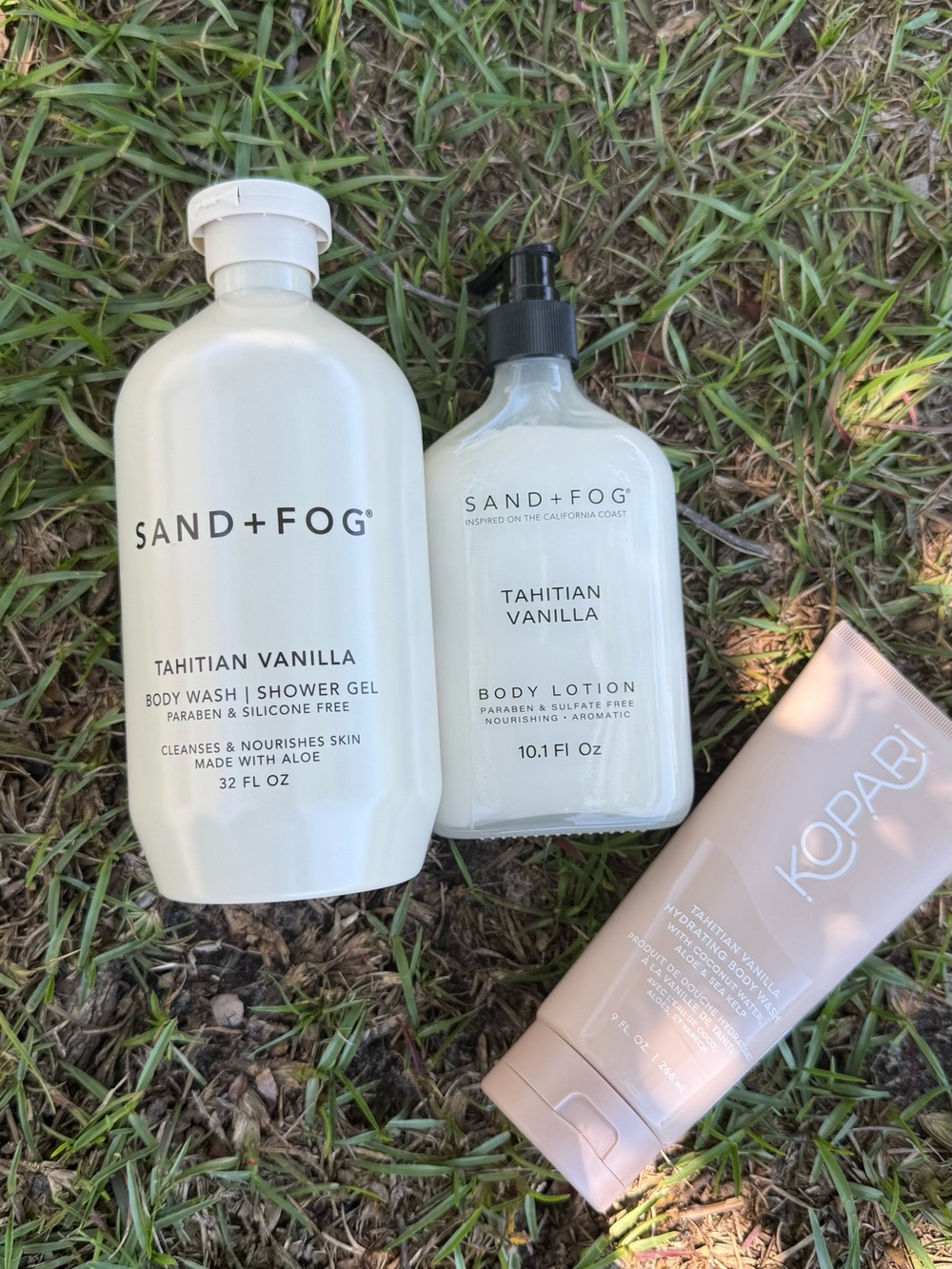 Sand + Fog Tahitian Vanilla Body Wash Lotion Kopari Tahitian Vanilla Body Set